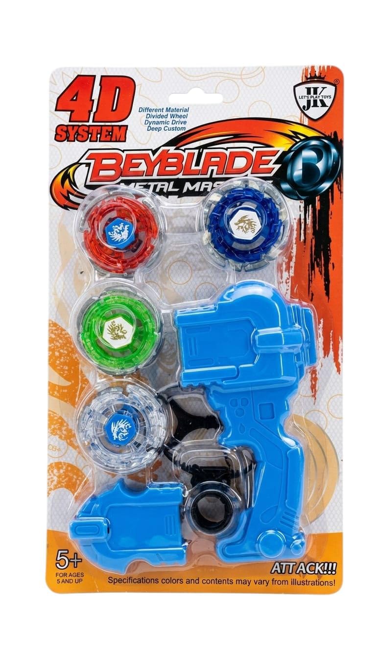 DZLING Metal Fusion Spinning Top Battle Set with High-Speed Launcher, SpinningTop Battle Set for Kids,Action Battle Toy Set for Boys & Girls (4 Spinning Top)