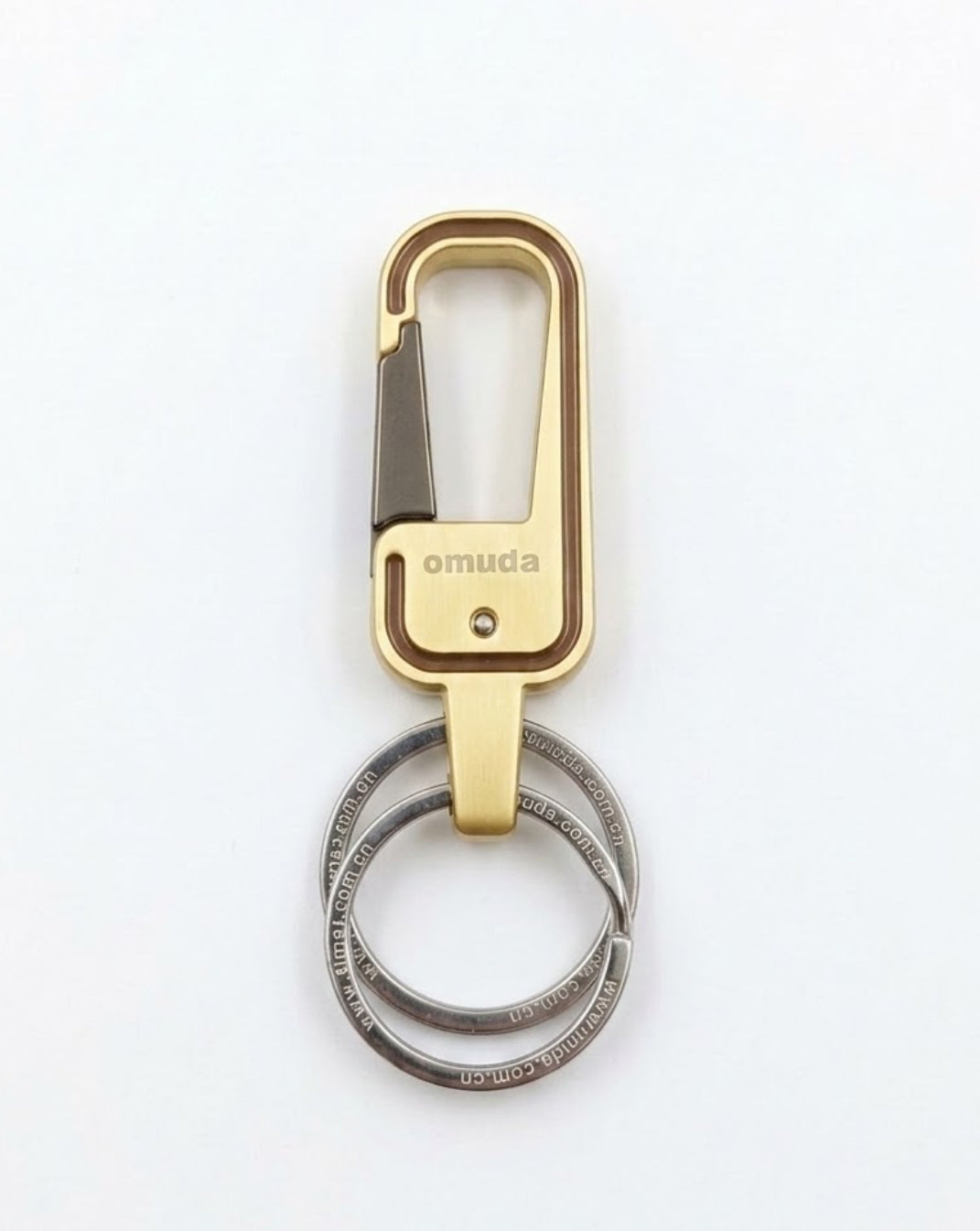 Omuda Heavy Duty Metal Carabiner Keychain with Dual Key Rings – Premium Belt Loop Key Clip