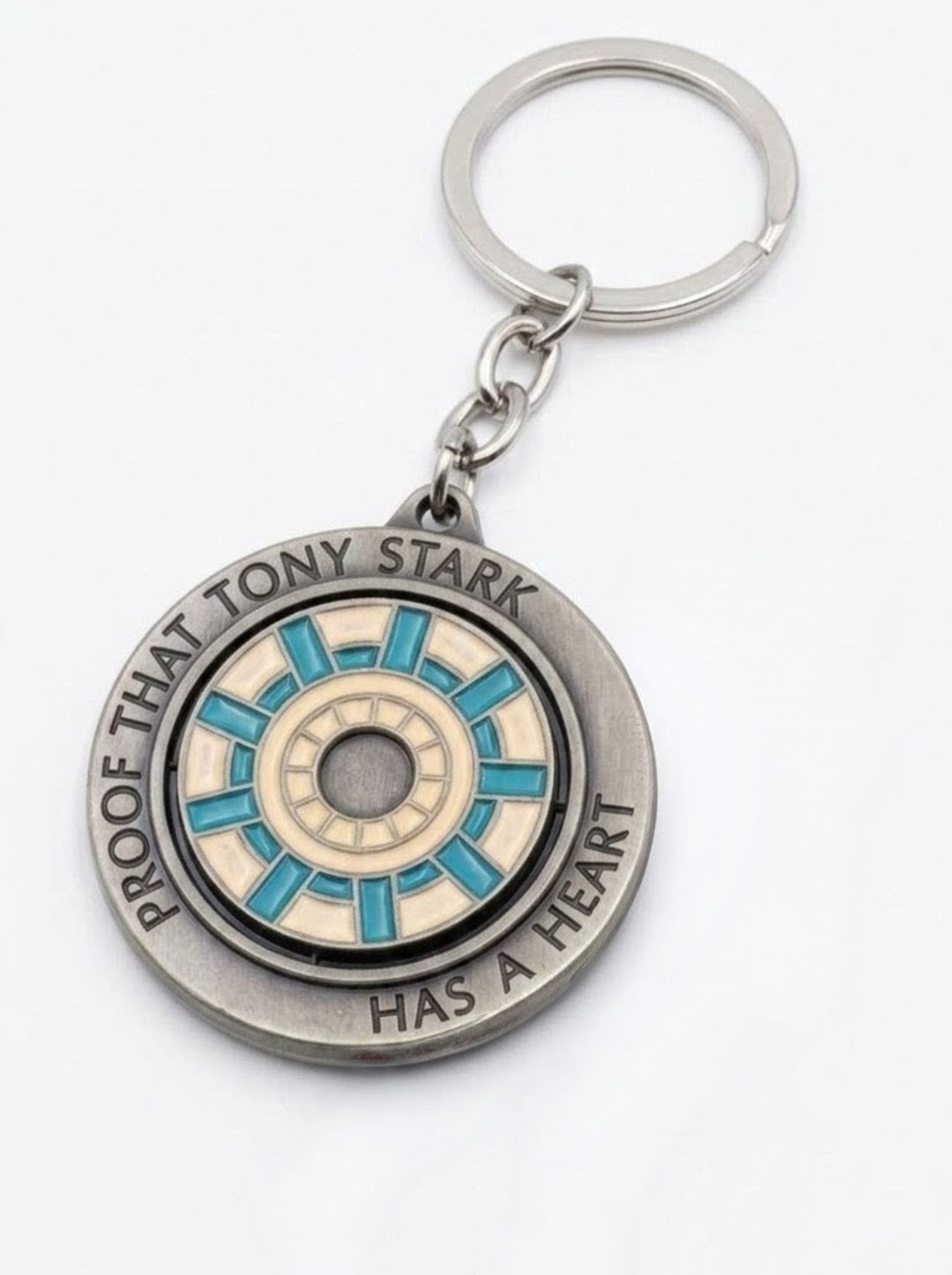 Marvel Iron Man Arc Reactor Metal Keychain – "Proof That Tony Stark Has a Heart" Keyring