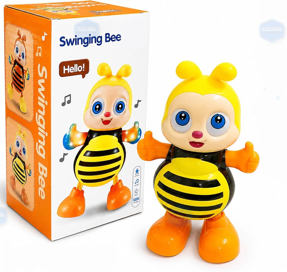 Dancing Bee Toddler Toy with Music & Colorful Lights – Electric Swinging Interactive Learning Toy for Kids