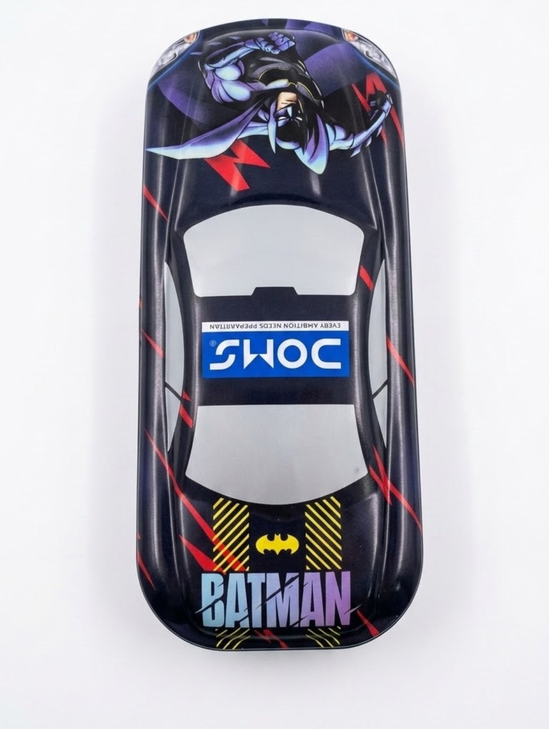 DOMS Batman Pencil Box – Kids Superhero Car Shaped Tin Stationery Case, Multi-Functional Metal Pencil Box School Organizer for Boys & Students