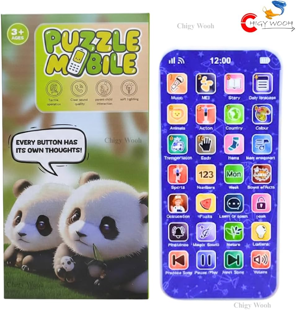 Kids Puzzle Mobile Smartphone Toy – Interactive Learning Telephone with Music & Lights for Toddlers 3+
