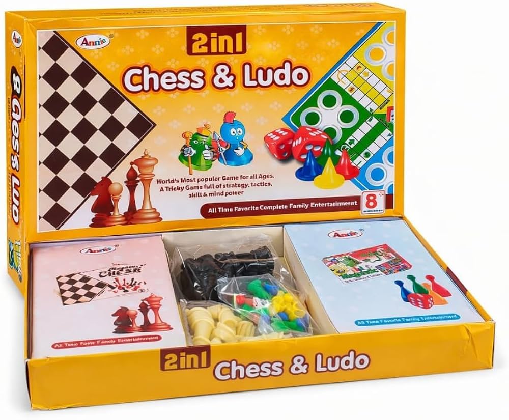 2-in-1 Chess and Ludo Board Game Combo Set – Complete Family Strategy Game Kit for Kids & Adults