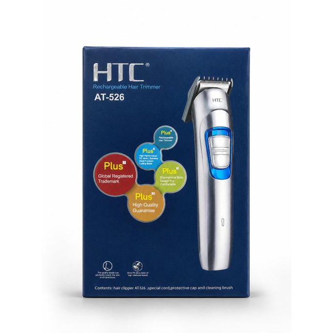 HTC AT-526 Rechargeable Hair Trimmer – Professional Cordless Beard Trimmer and Hair Clipper Grooming Kit
