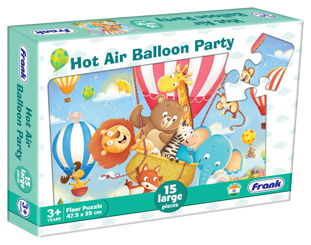 Frank Hot Air Balloon Party Floor Puzzle (15 Large Pieces) – Cute Animal Jigsaw Puzzle for Kids Age 3+