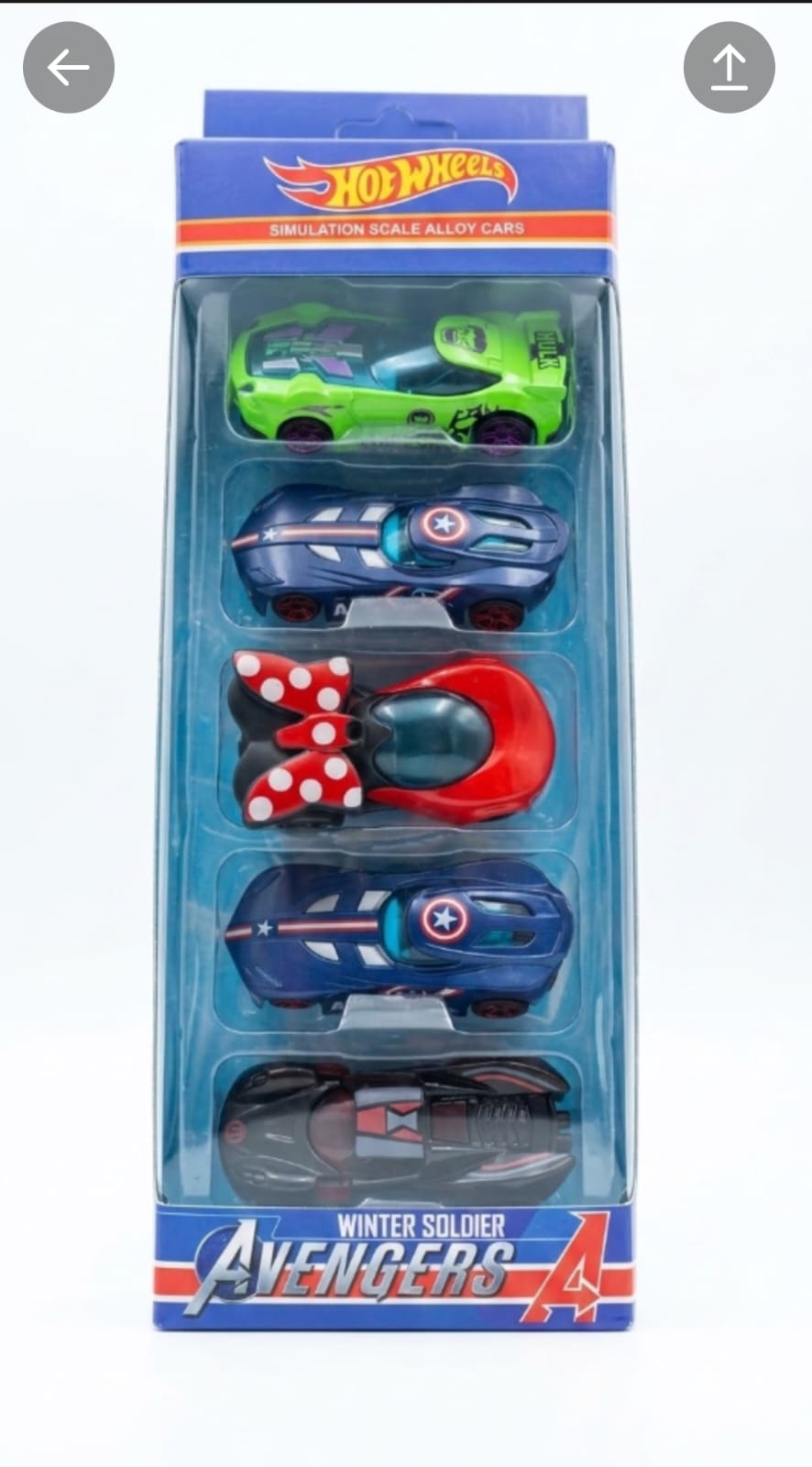 Hot Wheels Avengers 5-in-1 die-cast alloy toy car set