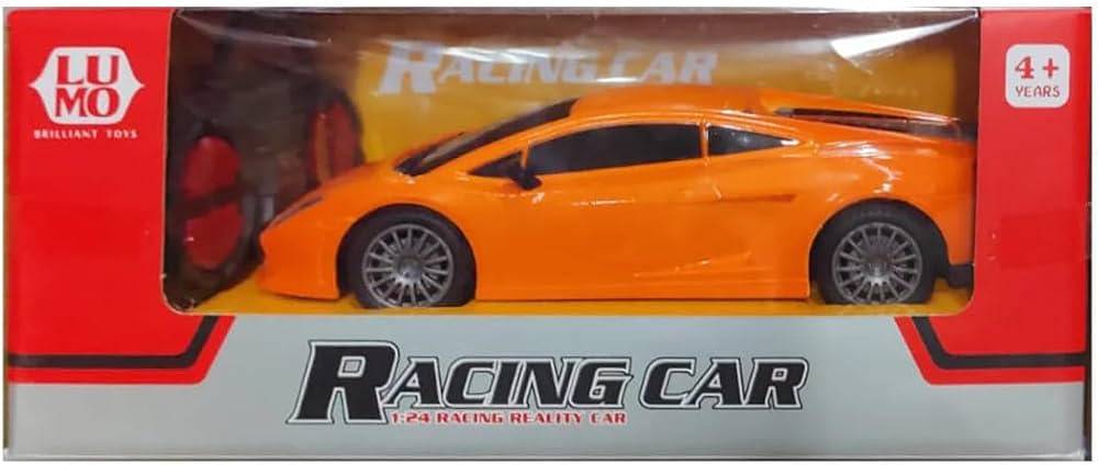 LUMO Brilliant Toys 1:24 Scale Remote Control Racing Car – Orange RC Sports Car Toy for Kids (Ages 4+)