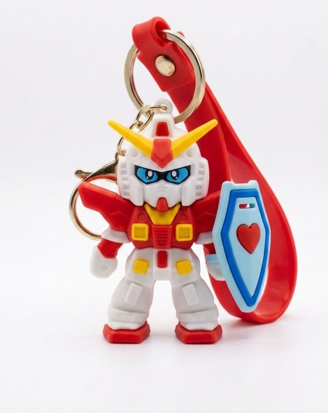Mobile Suit Gundam Chibi Rubber Keychain with Wrist Strap – Cute Anime Robot Keyring