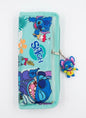 Cute Disney Stitch Pencil Case – Kawaii Blue Stitch Stationery Pouch, Large Capacity Canvas School Organizer with 3D Stitch Keychain for Kids & Girls