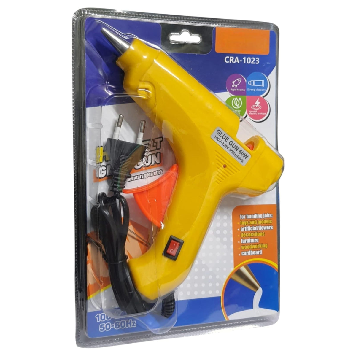 60W Professional Hot Melt Glue Gun (CRA-1023) – High Temp Glue Gun for Woodworking & Cardboard