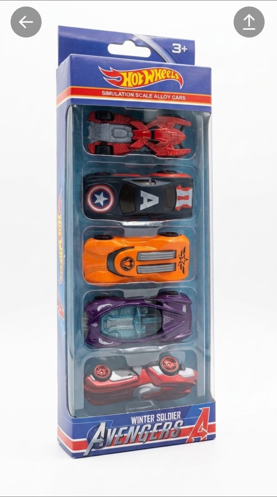 Hot Wheels Avengers 5-in-1 die-cast alloy toy car set
