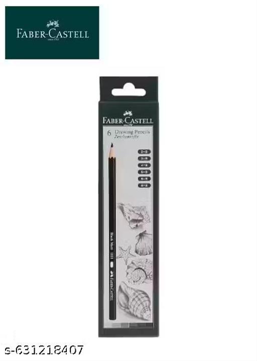 Faber-Castell Black Matt 1111 Drawing Pencils Pack – Set of 6 Premium Sketching Graphite Pencils for Artists, Shading & Art Supplies