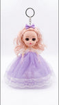 Cute Princess Doll Keychain with Purple Dress - Mini Ball Jointed Doll Keyring for Bags & Backpacks