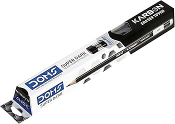 Amazing Stationery Hub Karbon Super Dark HB/2 Graphite Pencil, Eraser Tipped, with Sharpener