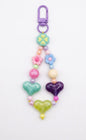 Pastel Pastel Beaded Heart Keychain – Y2K Aesthetic Bag Charm