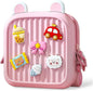 Cute Kids Silicone Crossbody Bag – Pink Toddler Shoulder Purse with DIY Cartoon Charms