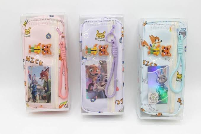 Disney Zootopia Transparent Pencil Case with Lanyard & Charms | Judy & Nick Pouch