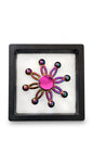 Rainbow Metal Flower Fidget Spinner with 3D Floating Frame Display Case – 8-Arm Bead Desk Toy
