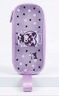 Cute Kuromi Pencil Case – Kawaii Purple Sanrio Themed Pencil Pouch, Large Capacity Gothic Stationery Organizer with Bottom Carrying Strap for Girls & Students