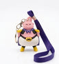 Dragon Ball Z Majin Buu Rubber Keychain – Cute Chibi Anime Keyring with Purple Wrist Strap