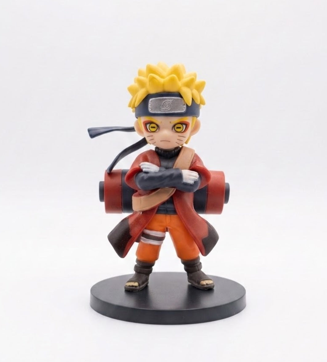 Naruto Shippuden Naruto Uzumaki Sage Mode Chibi Anime Figure – Giant Scroll Mini Collectible Figurine for Desk Decor & Gifting