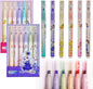 Cute Kawaii Metallic Glitter Highlighters Set (6-Pack) – Fruity Scented Chisel Tip Shimmer Marker Pens for Journaling, Scrapbooking & Cute School Supplies
