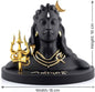 Adiyogi Shiva Statue for Car Dashboard & Home Decor (10cm x 15cm) – Premium Matte Black Lord Shiva Idol with Golden Trishul & Crescent Moon