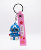 Captain America Figure Keychain | Chibi Marvel Superhero Keyring with Pink Strap