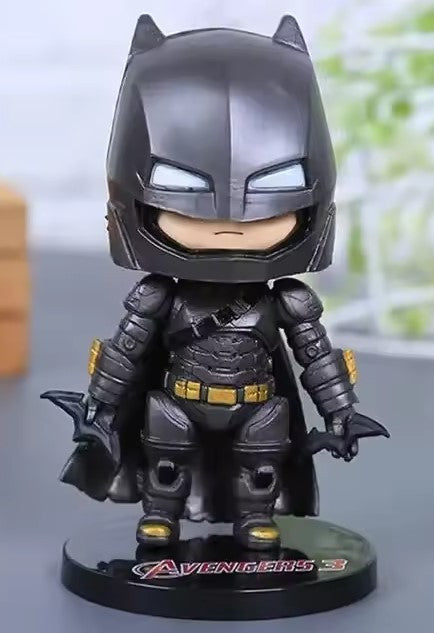 Armored Batman Mini Action Figure with Display Stand – Chibi Superhero Collectible Toy, Car Dashboard & Desk Decor Gift