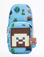 Minecraft Steve Pencil Case – Kids Gaming Stationery Pouch, Large Capacity Double Zipper Pen Case with 3D Steve Patch & Villager Keychain for Boys