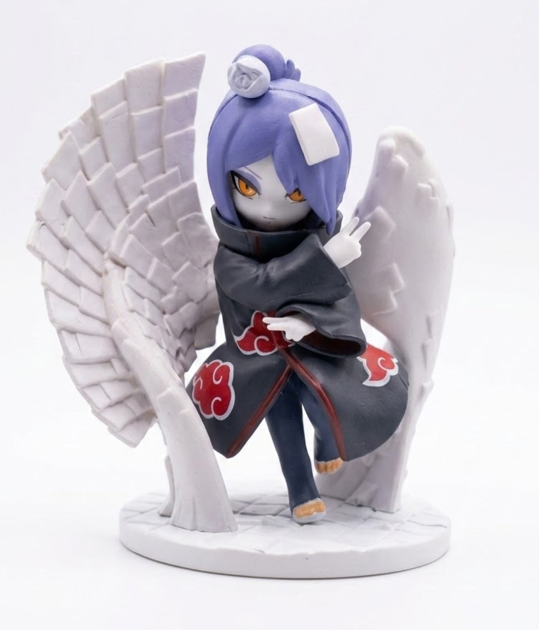 Naruto Shippuden Konan Akatsuki Chibi Anime Figure – Shikigami no Mai Paper Wings Mini Collectible Figurine for Desk Decor & Gifting
