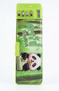 Cute Panda Kids Pencil Box – Multi-Functional Green Plastic Geometry Box, Kawaii Cartoon Panda Stationery Organizer with Push-Button Pop-Up Sharpener for School