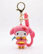 Sanrio My Melody Pink Space Dress Rubber Keychain – Cute Chibi Anime Keyring with Twisted Strap
