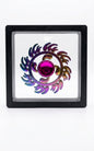 Rainbow Metal Flame Fidget Spinner with 3D Floating Frame Display Case – Premium EDC Desk Toy
