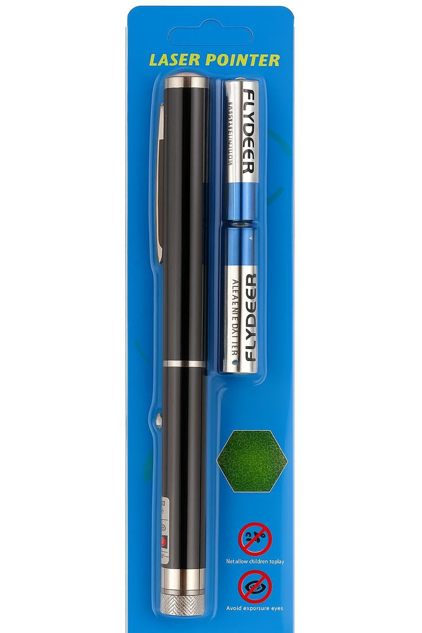 Flydeer Professional Red Laser Pointer Pen – High-Power Presentation Remote Clicker for Office, Classroom, and Cat Toy