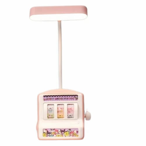 Slot Machine Style LED Desk Lamp – Cute Rechargeable Study Light with Pen Holder for Kids