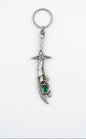 League of Legends Riven Sword Keychain - Mini Metal Broken Blade Weapon Replica with Green Gem