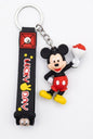 Cute 3D Silicone Mickey Mouse Keychain with "Lucky Day" Wrist Strap | Cartoon Anime Bag Charm & Keyring