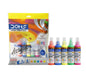 DOMS NEON Fluid Acrylic Colour | 5 Assorted NEON Colours Orange,Green,Blue,Pink,Yellow of 25 ml Each | 10 X 10 cm / 20 X 20 cm Canvas Board | 2 Gloves