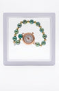 Emerald Green Pearl Bracelet Watch for Women – Rose Gold Analog Quartz Wrist Watch