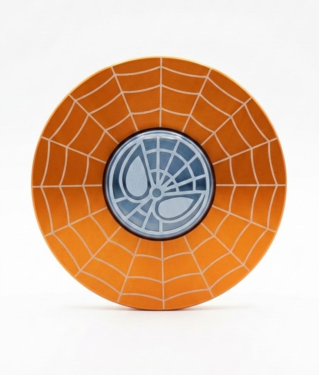 Spider-Man Web Metal Fidget Spinner – Orange Metallic Superhero Hand Spinner Desk Toy for Stress Relief