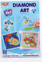 Dolly Plastic 2-in-1 Diamond Art Kit for Kids – 5D Gem Painting Craft Set with 7 Hologram Stickers & 2 Photo Frames