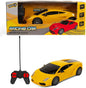 Ralleyz 1:24 Scale Remote Control Racing Car – Yellow RC Sports Car Toy with Front Wheel Spinner and LED Lights