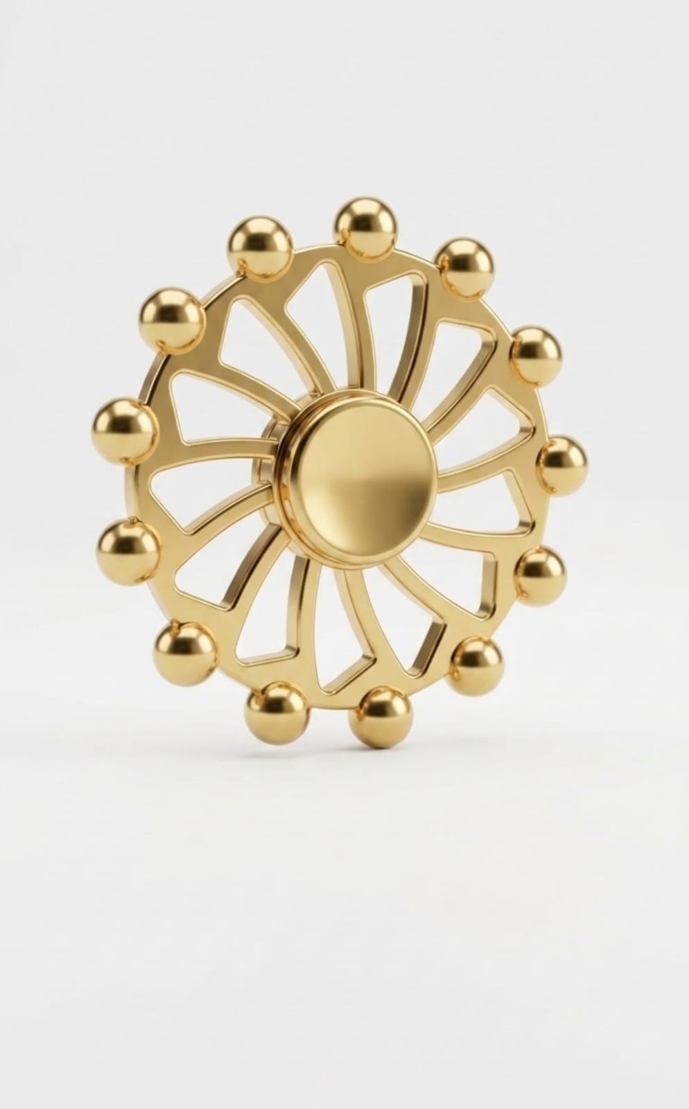 Luxury Gold Metal Ferris Wheel Fidget Spinner – 12-Bead Geometric Steering Wheel Desk Toy