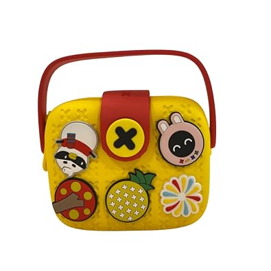 Picocici K11 Kids Silicone Handbag – Cute Yellow Crossbody Bag with DIY Cartoon Charms