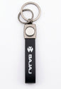 Premium Bajaj Leather Keychain with Metal Multi-Ring Loop – Durable Black Wristlet Key Ring for Bajaj Pulsar, Dominar & Avenger Motorcycles