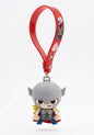 Cute Superhero Chibi Silicone Keychain with Red Anime Character Wrist Strap – 3D God of Thunder Cartoon Figure Backpack Charm & Key Ring Accessory