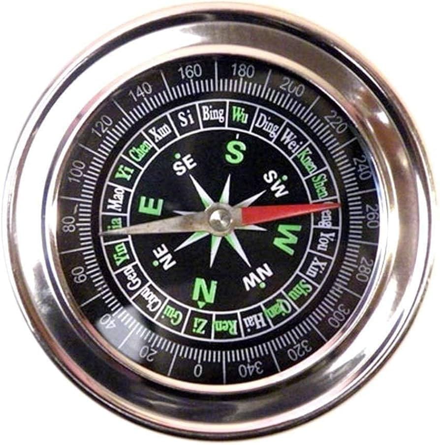 Stainless Steel Directional Magnetic Compass - Chinese Feng Shui Luo Pan Dial for Navigation, Camping, Hiking, and Vastu Geomancy