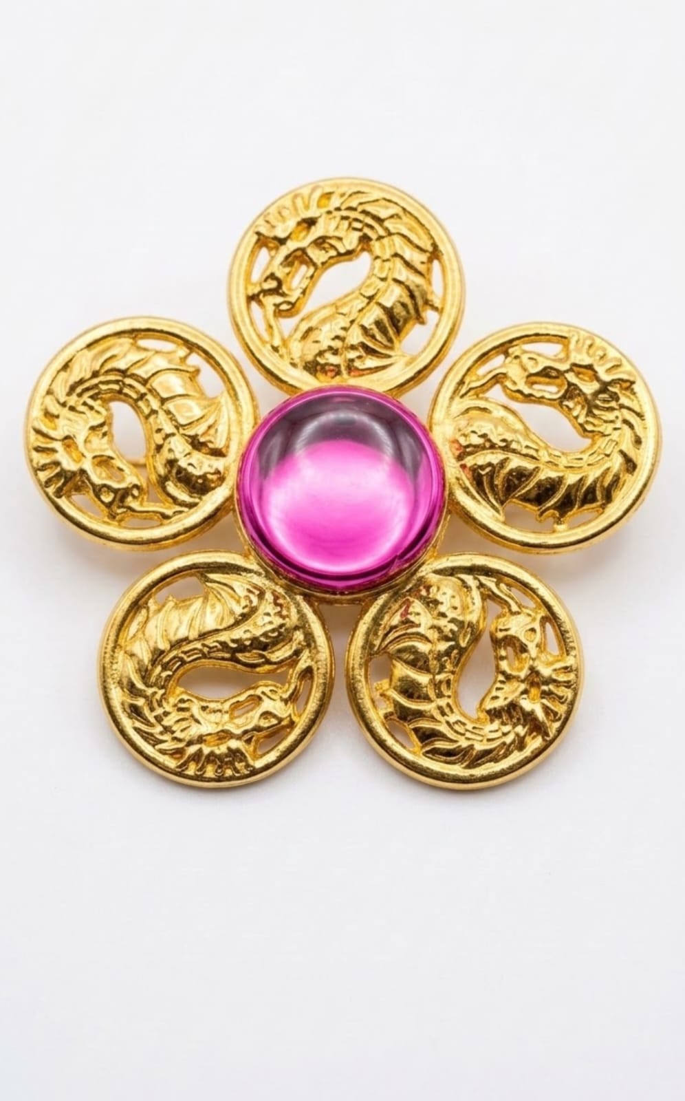 Luxury Gold Dragon Metal Fidget Spinner – 5-Arm Mythological Medallion Premium EDC Desk Toy