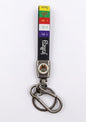 Ladakh Julley Travel Keychain with Prayer Flag Colors – Durable Faux Leather Adventure Wristlet Key Ring for Bikes, Cars & Backpacks